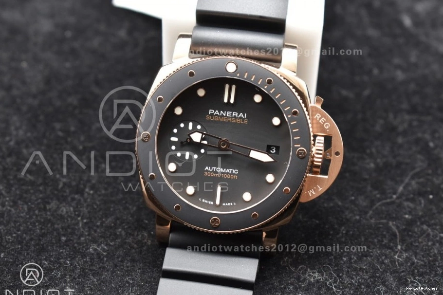 WrinkleFree 992 Best 42mm Dial P PAM2164 Rubber Black VSF Strap on Edition Submersible Black 0422